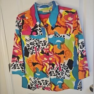 Colorful Abstract Button-Up Shirt